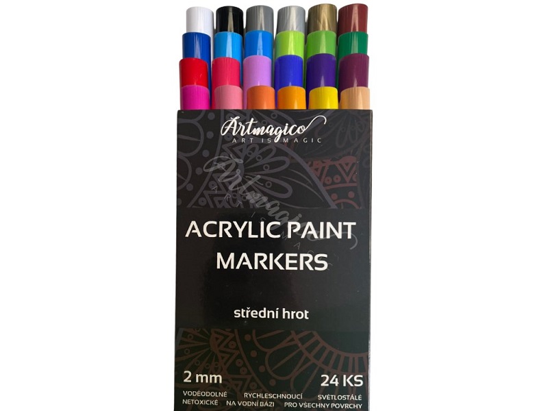 Artmagico akrylový popisovač se středním hrotem (2 mm) 24 ks